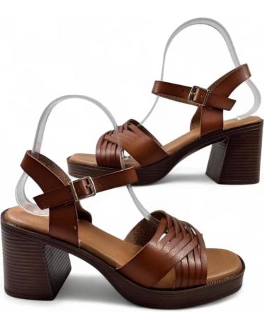TIMBOS SANDALIA TACON MADERA MUJER CAMEL 131616 MARRóN
