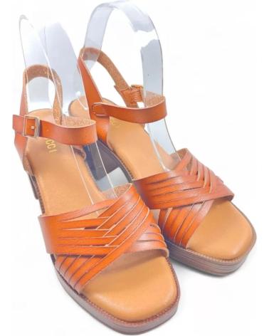 TIMBOS SANDALIA TACON MADERA MUJER CAMEL 131616 MARRóN