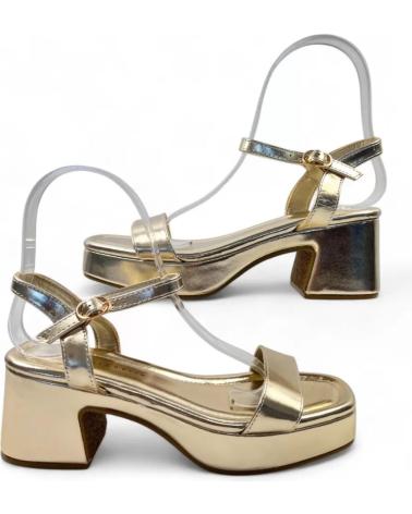 TIMBOS SANDALIA TACON FIESTA DE MUJER ORO 131547 AMARILLO