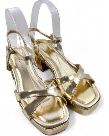 TIMBOS SANDALIA TACON FIESTA DE MUJER ORO 131540 AMARILLO