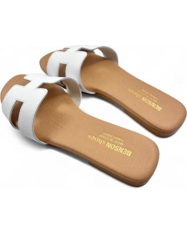 TIMBOS SANDALIA PLANA DE PIEL DE MUJER 131469 BLANCO