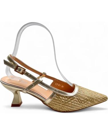 TIMBOS TACON DESTALONADO VESTIR DE MUJER ORO 131456 AMARILLO