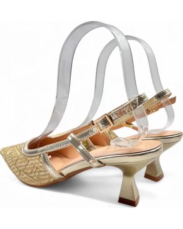 TIMBOS TACON DESTALONADO VESTIR DE MUJER ORO 131456 AMARILLO