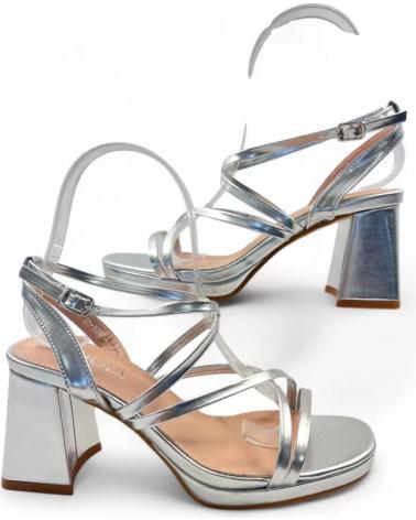 TIMBOS SANDALIA TACON FIESTA DE MUJER PLATA 131439 PLATEADO