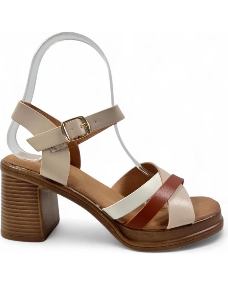 TIMBOS SANDALIA TACON MADERA MUJER 131405 BEIGE