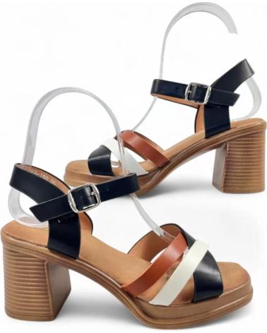 TIMBOS SANDALIA TACON MADERA MUJER 131404 NEGRO