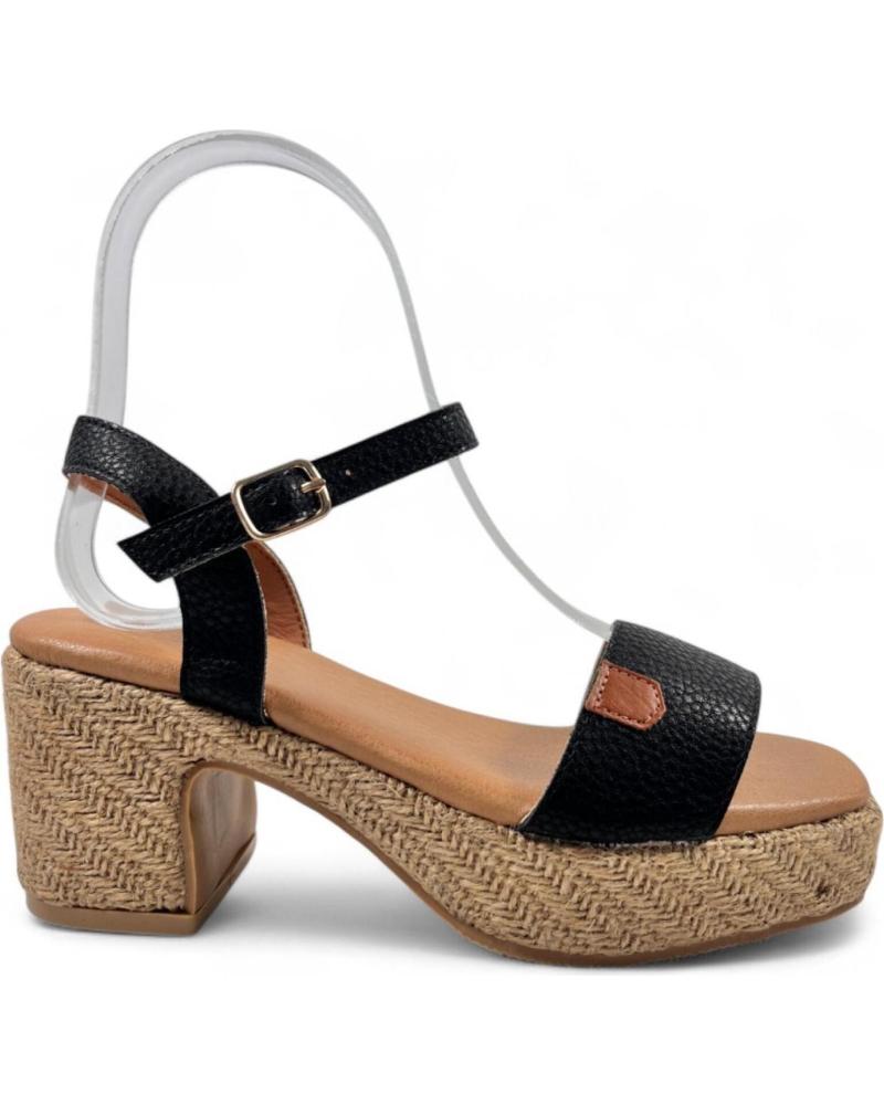 TIMBOS KEILABSATZ-SANDALE ESPARTO MODELL 131395 SCHWARZ NEGRO