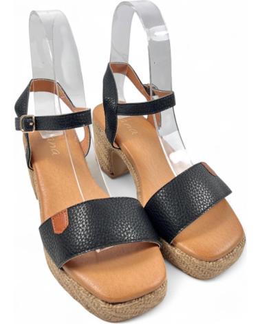 TIMBOS KEILABSATZ-SANDALE ESPARTO MODELL 131395 SCHWARZ NEGRO