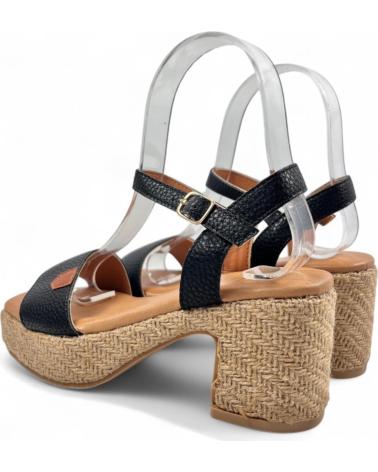 TIMBOS KEILABSATZ-SANDALE ESPARTO MODELL 131395 SCHWARZ NEGRO