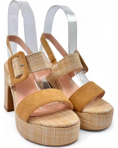 TIMBOS SANDALIA TACON PLATAFORMA MUJER CAMEL 131391 MARRóN