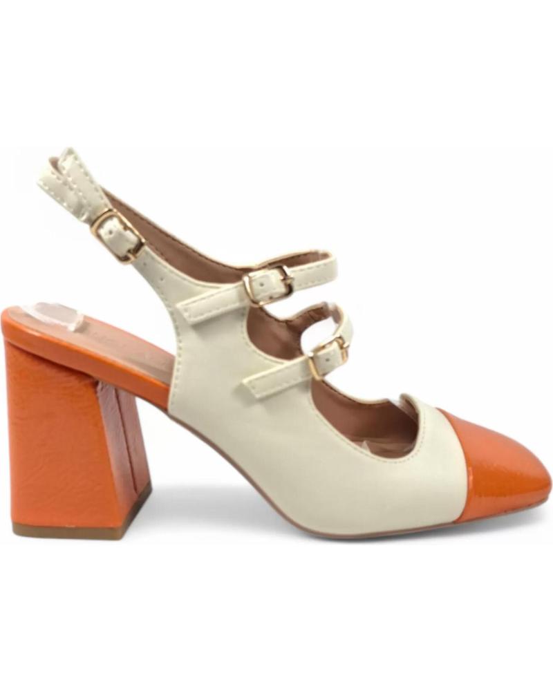 TIMBOS TACON DESTALONADO MUJER BLANCO 131093 NARANJA