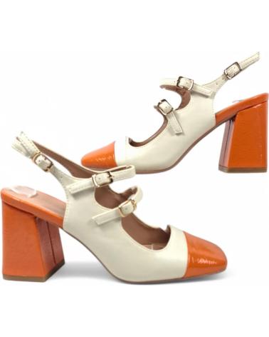 TIMBOS TACON DESTALONADO MUJER BLANCO 131093 NARANJA
