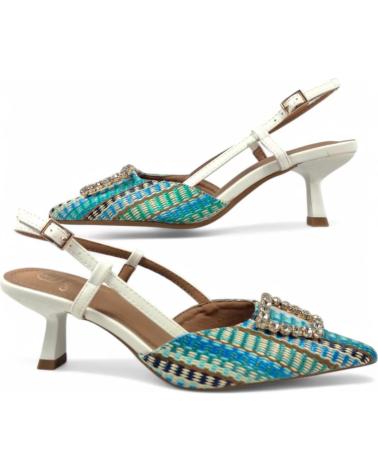 TIMBOS TACON DESTALONADO MUJER VERDE 131087 BLANCO