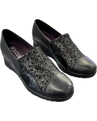 Mocassins De Mujer PITILLOS 5322 PIEL-LICRA NEGRA  NEGRO