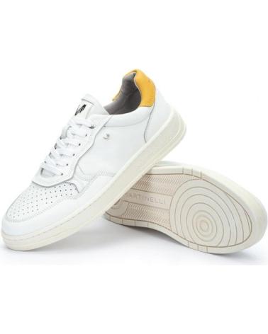 MARTINELLI NEWHAVEN 1660-2825S1 WHITE SPORTS SNEAKERS WITH YELLOW DETAIL BLANCO