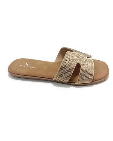 CHIC VISION SANDALIAS ZUECO PLANOS BRILLANTES CONFOR AMARILLO