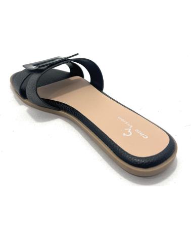 CHIC VISION SANDALIAS METIDAS ZUECO HEBILLA VESTIR P NEGRO