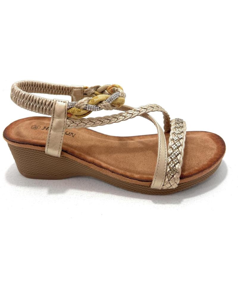 HUALUN SANDALIAS MUJER CUNA CONFORT TIRAS TRENZ AMARILLO