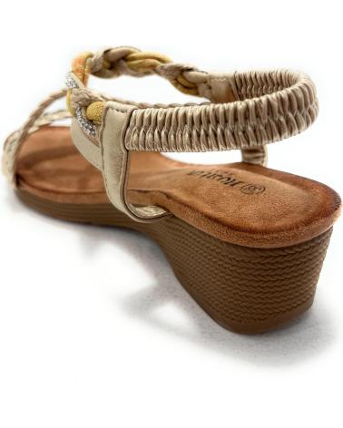 HUALUN SANDALIAS MUJER CUNA CONFORT TIRAS TRENZ AMARILLO