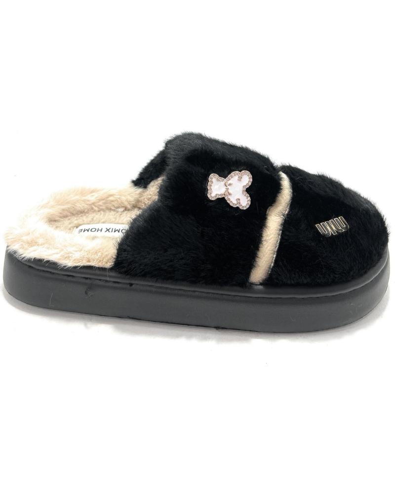 JOMIX ZAPATILLAS CASA MUJER RELAX DETALLES NEGRO