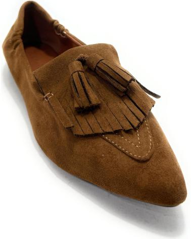 BUONAROTTI ZAPATOS MUJER MANOLETINAS FLECOS ANTELIN MARRóN