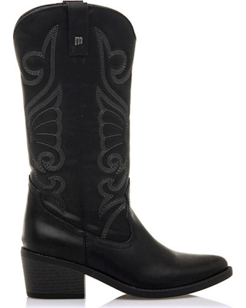 MTNG BOTA COWBOY GRABADA MUSTANG TACON NEGRO