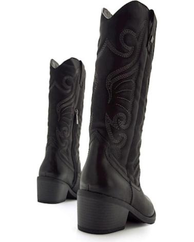 MTNG BOTA COWBOY GRABADA MUSTANG TACON NEGRO