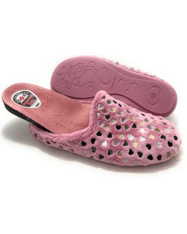 ALCALDE ZAPATILLAS CASA MUJER ANATOMICAS CORAZON ROSA