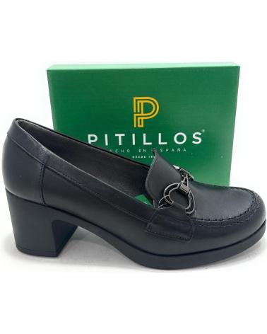 PITILLOS ZAPATO MOCASIN TACON HEBILLA CO NEGRO