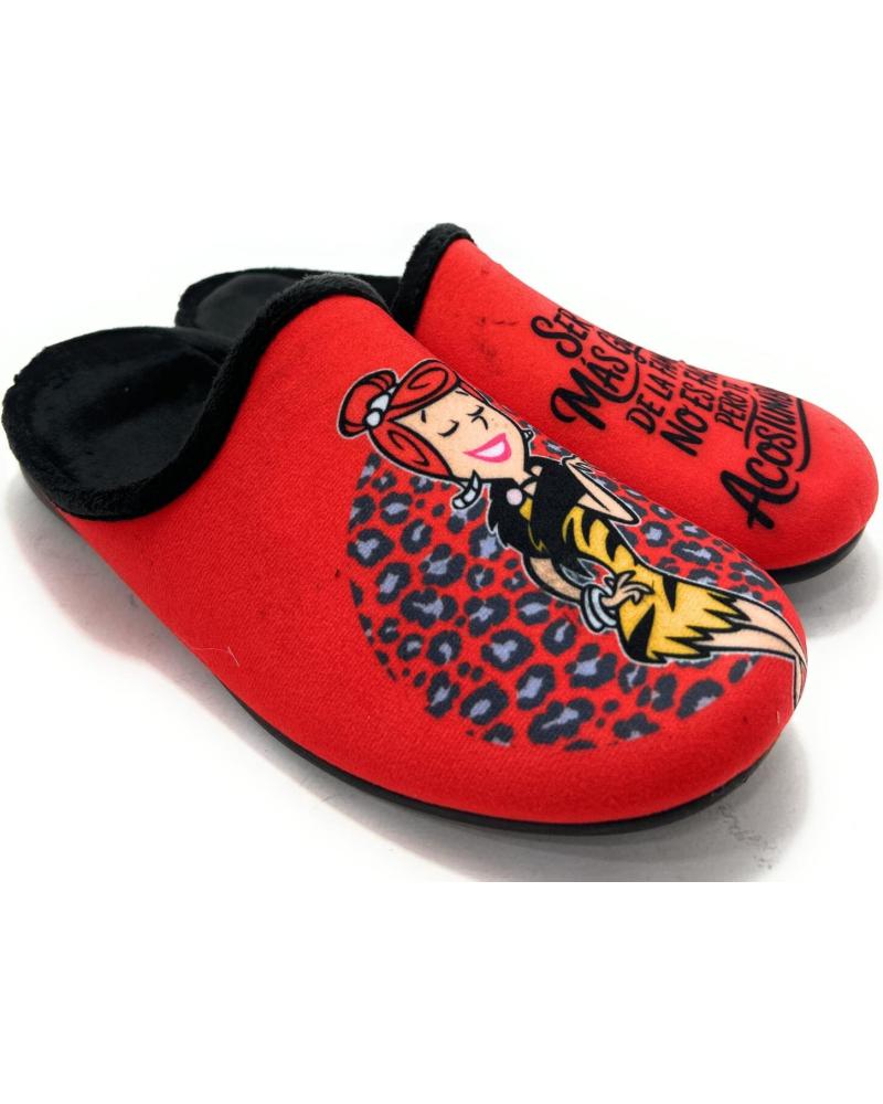 ALCALDE ZAPATILLAS CASA MUJER SER LA MAS GUAPA ROJO