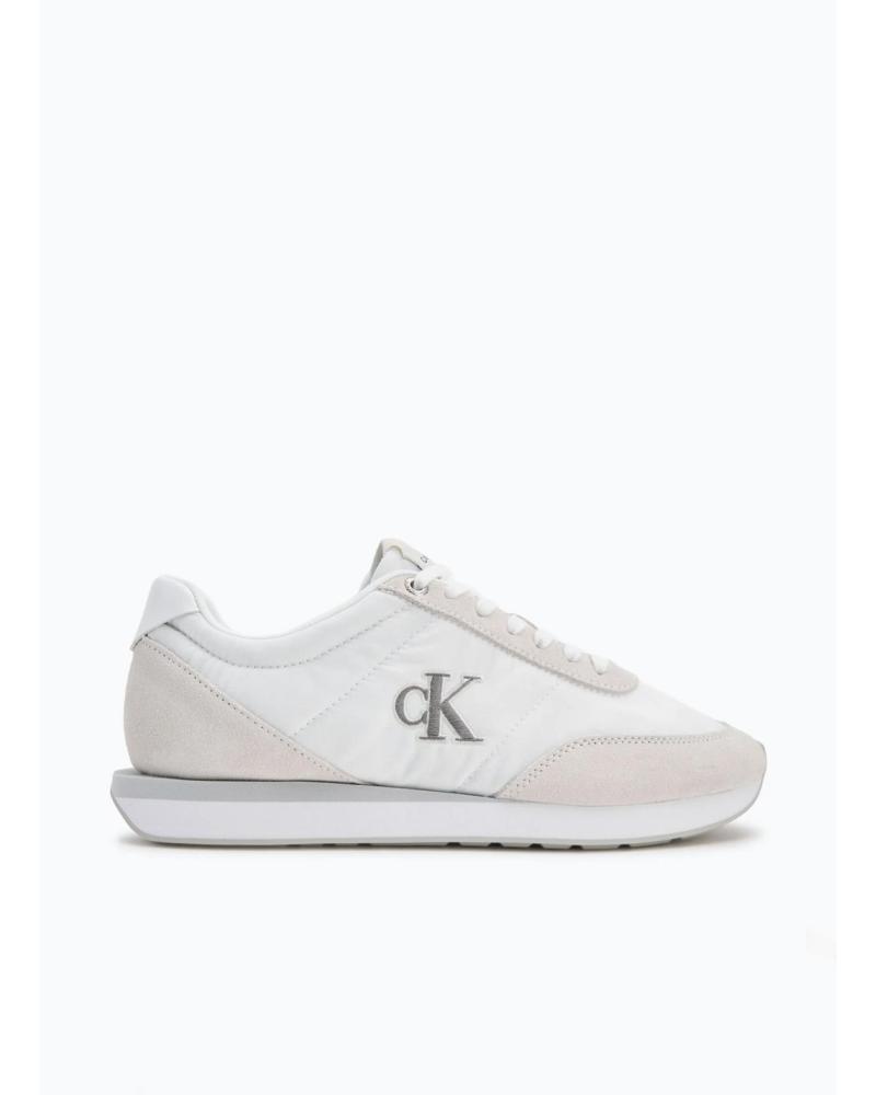 CALVIN KLEIN RETRO RUNNER ESS MIX MAT WEISSE SNEAKER BLANCO