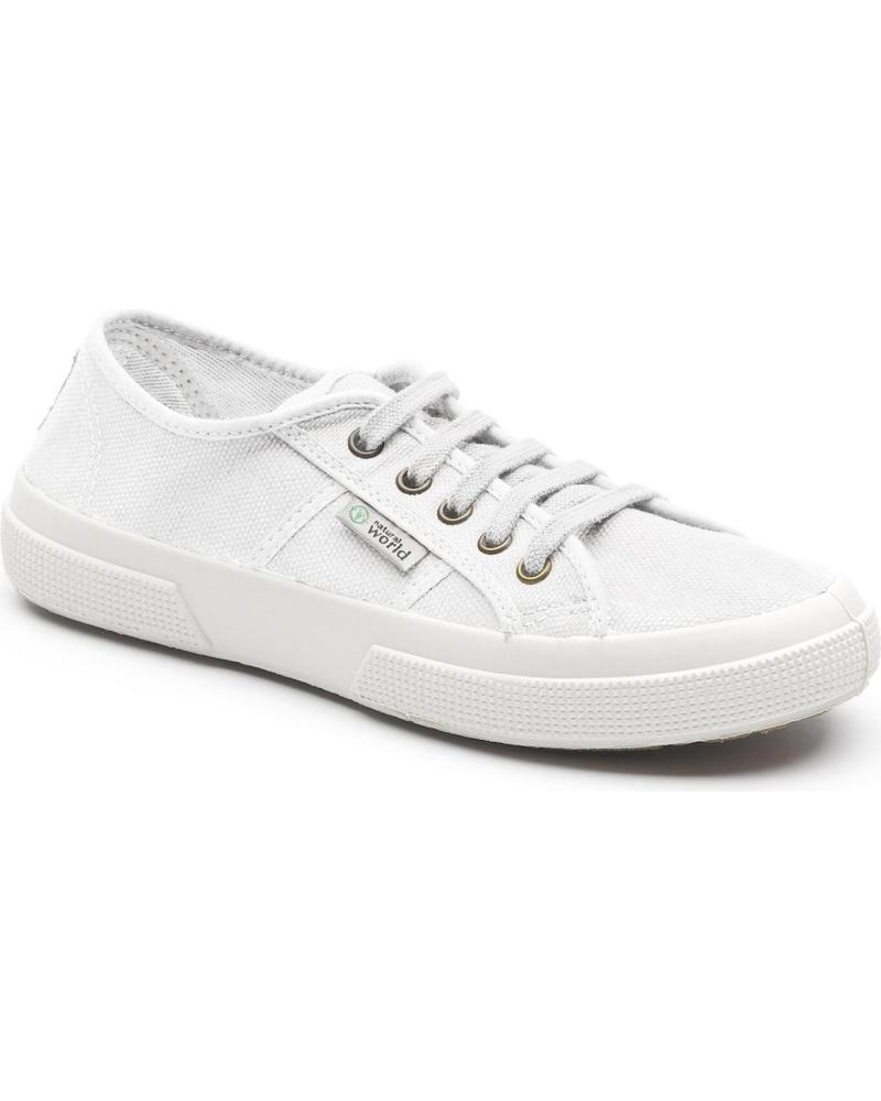 SNEAKERS IN TELA UNISEX NATURAL WORLD BASKET 901 BIANCO BLANCO