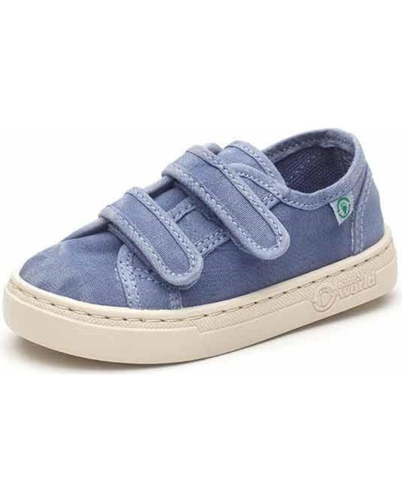 SAPATILHA CRIANÇA NATURAL WORLD DUPLO VELCRO 6471E AZUL AZUL