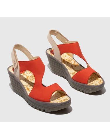 FLY LONDON YOXA 576 RED WEDGE SANDAL ROJO