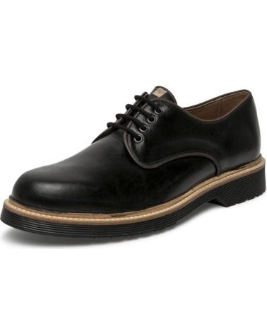 MAIANS LEON ZAPATO DE CORDONES DE PIEL NEGRO NEGRO