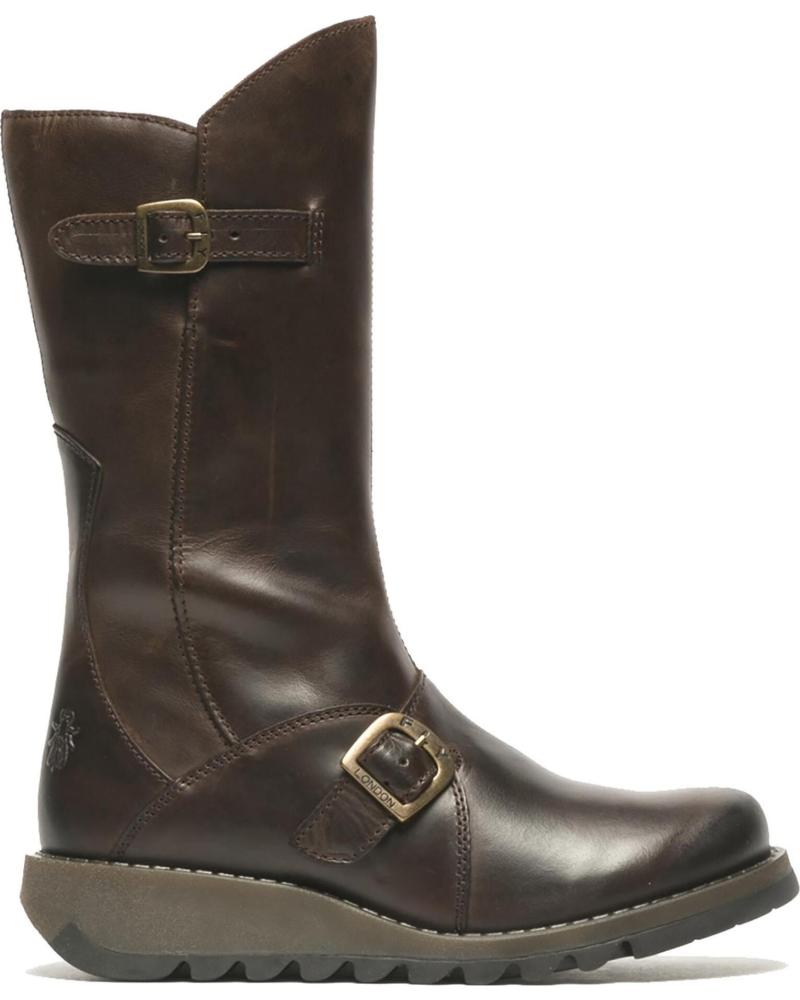 FLY LONDON MES BROWN LEATHER BOOT MARRóN