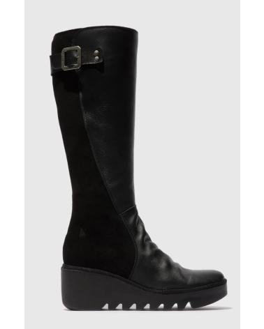 BOTA ALTA FLY LONDON BEFY NEGRA CON CUÑA NEGRO