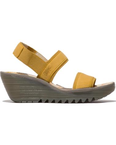 SANDÁLIA DE CUNHA FLY LONDON YACO 416 - AMARELO AMARILLO