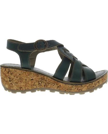 FLY LONDON SANDÁLIA DE CUNHA GRIN LOW PRETA NEGRO