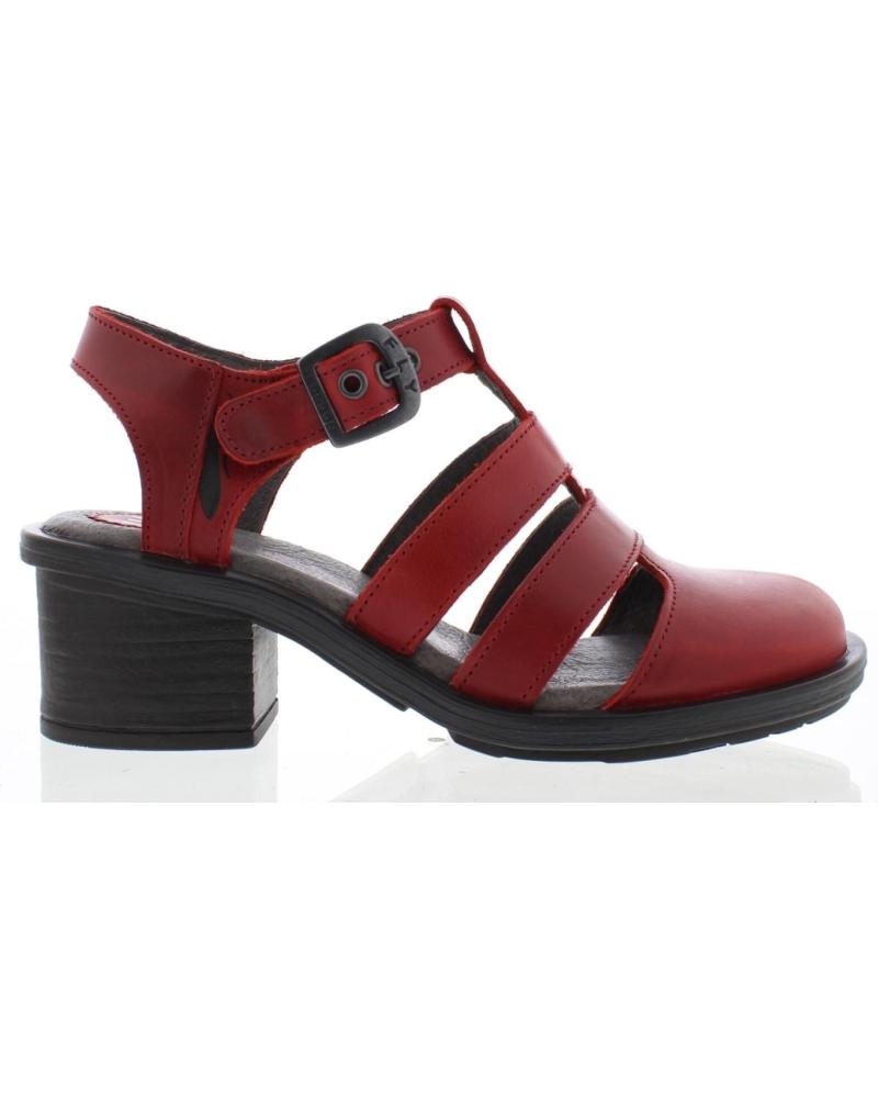FLY LONDON CAHY HEEL SANDAL - RED ROJO