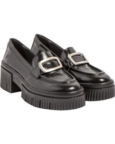 ART COMPANY YORK 1372 BLACK LOAFER WITH PLATFORM AND BUCKLE NEGRO