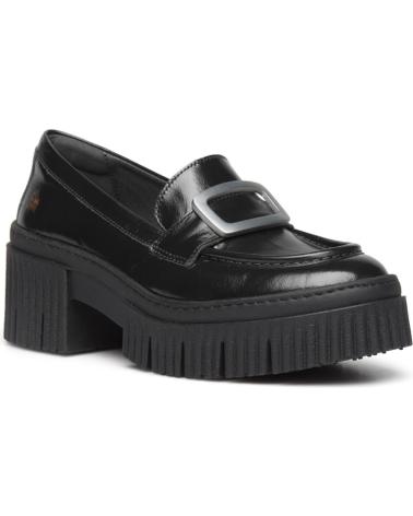 ART COMPANY YORK 1372 BLACK LOAFER WITH PLATFORM AND BUCKLE NEGRO
