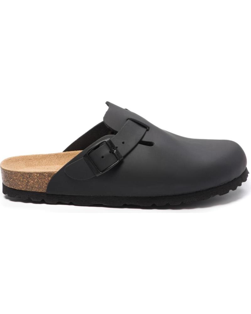 MULE NATUNED RIVA CH18 IN PELLE NERA NEGRO