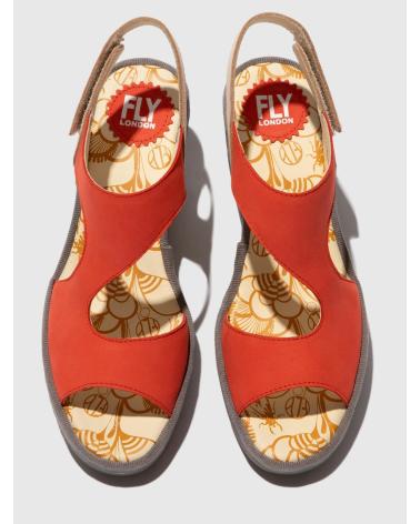 FLY LONDON YOXA 576 RED WEDGE SANDAL ROJO