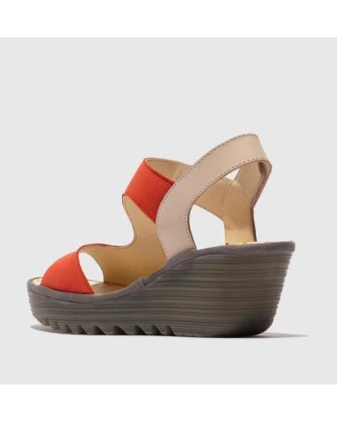 FLY LONDON YOXA 576 RED WEDGE SANDAL ROJO
