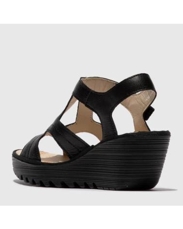 FLY LONDON YOTU 472 BLACK WEDGE SANDAL NEGRO