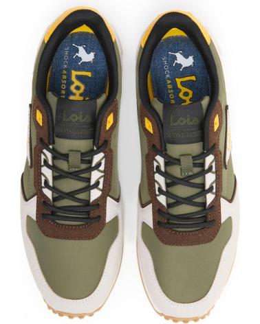 LOIS JEANS SPORT SNEAKERS 64483 KHAKI AND BROWN WITH LACES MARRóN