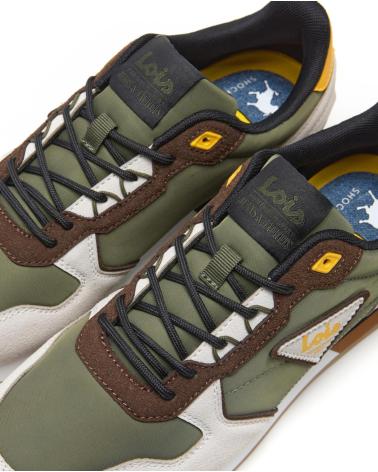 LOIS JEANS SPORT SNEAKERS 64483 KHAKI AND BROWN WITH LACES MARRóN