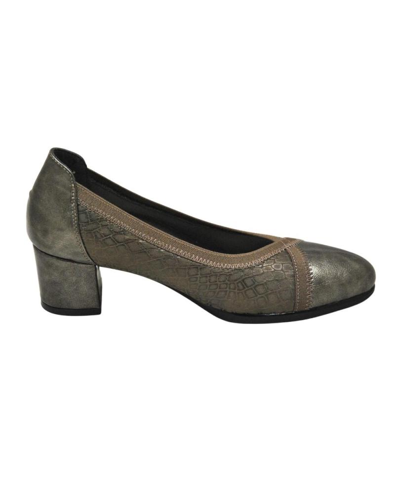 Zapatos De Tacón De Mujer D`CUTILLAS SALON - HORMA ANCHA PLANTILLA  EXTRAIBLE ESTAMPADO COCO Y TAUPE