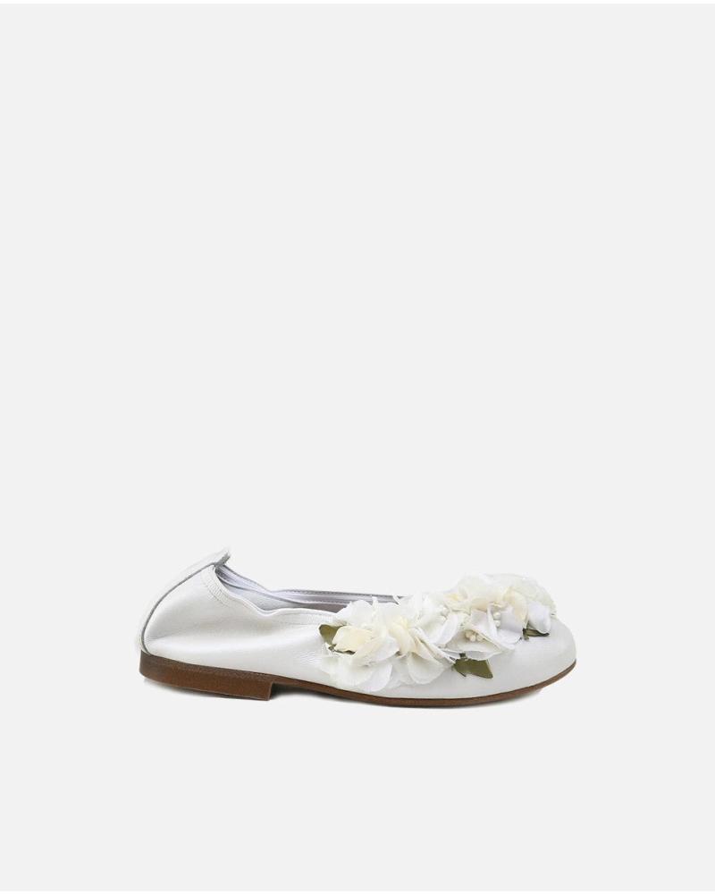BALLERINE ELI 1957 CON ORNAMENTO FLOREALE BIANCHE BLANCO
